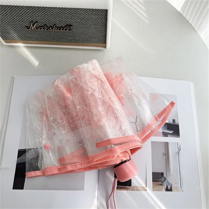 Transparent Flower Design Umbrella