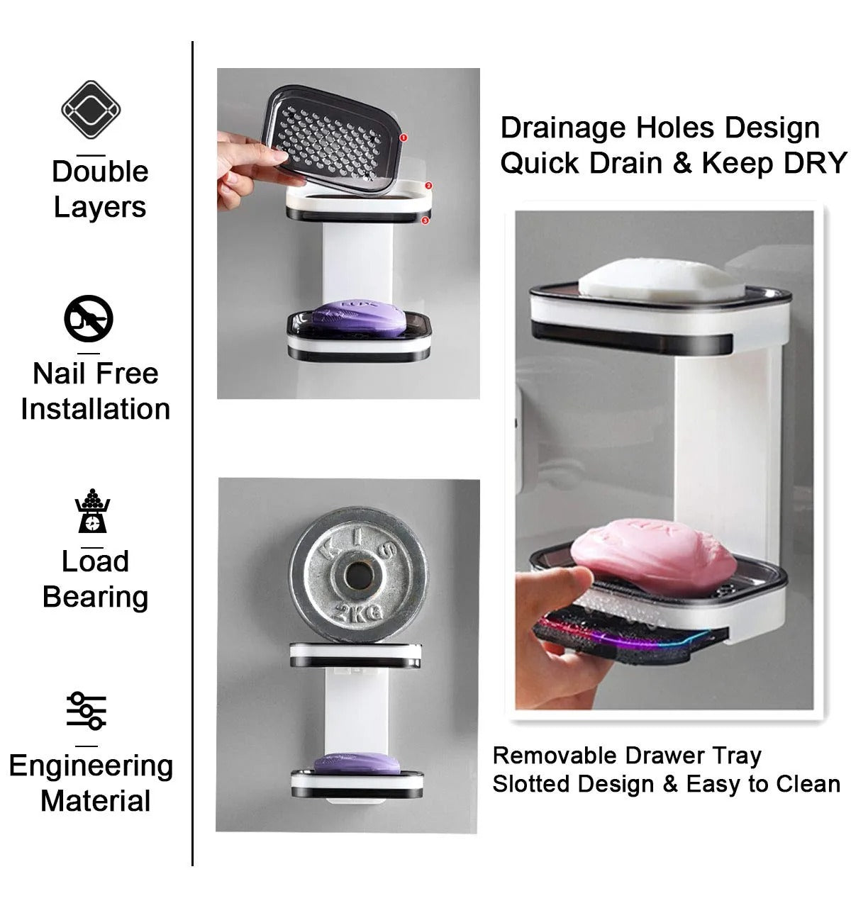 Double Drawyer Soap Rack