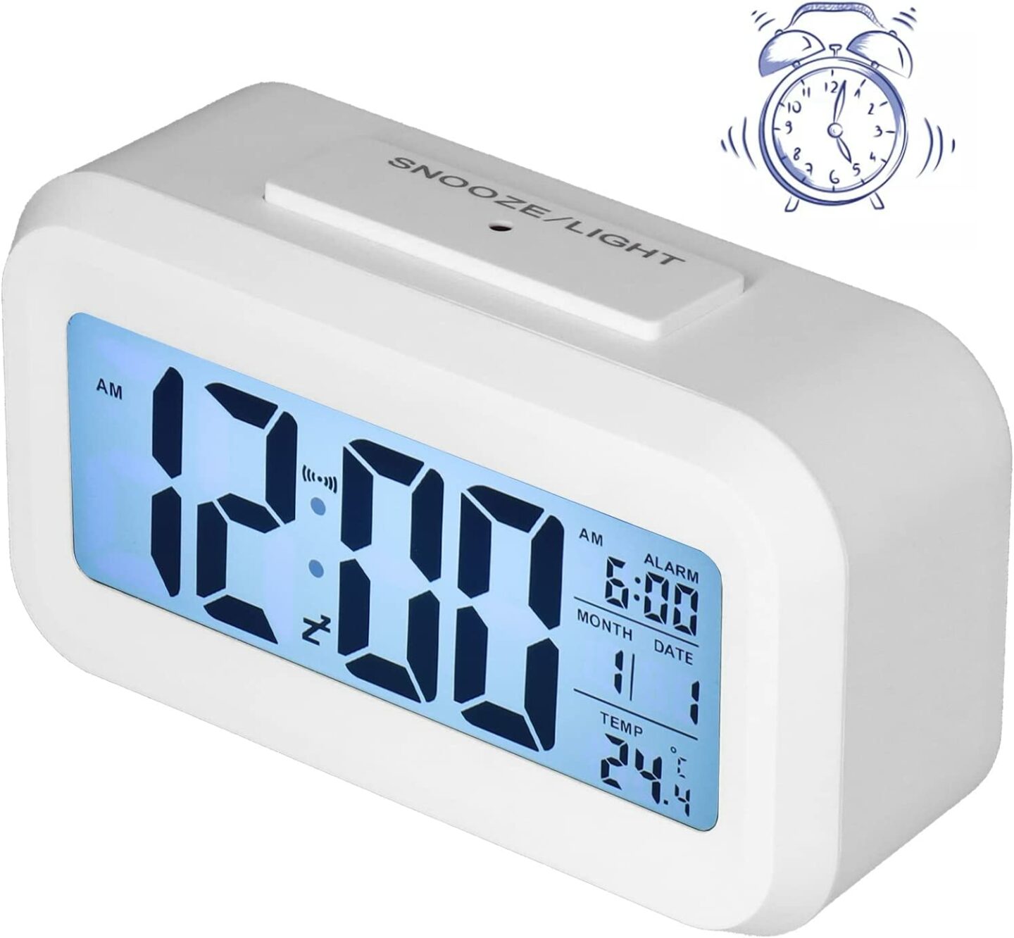 LCD Display Digital Alarm Clock - (Battery)