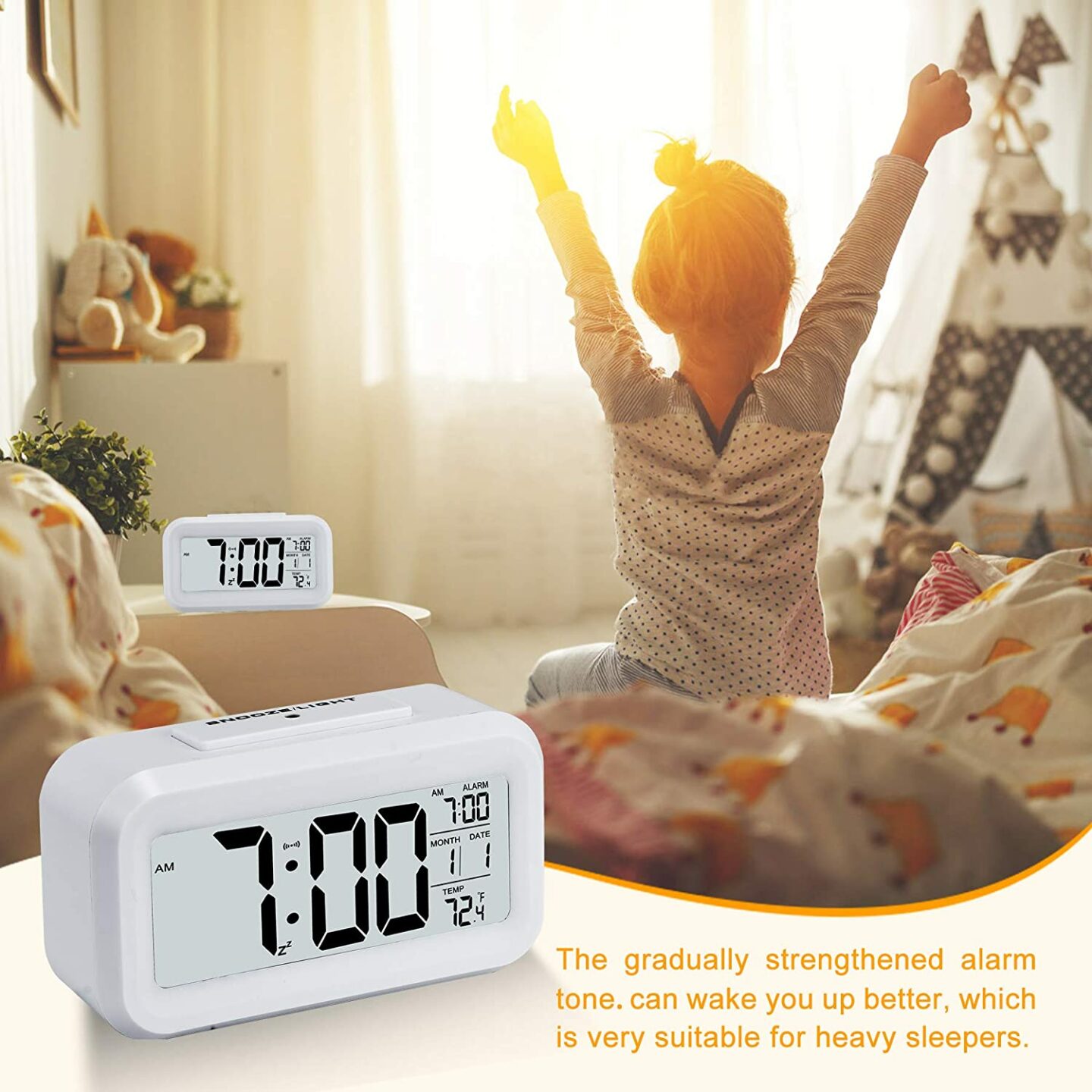 LCD Display Digital Alarm Clock - (Battery)