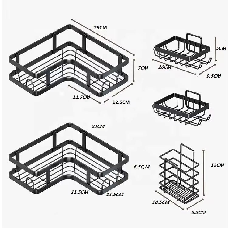 5 In 1 Metal Bathroom Shelves Set - Shower Caddy