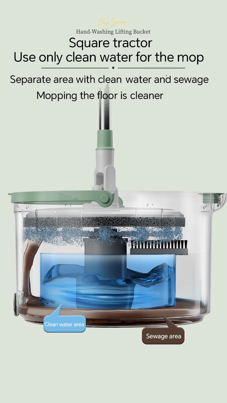 Square Spin Mop With Bucket