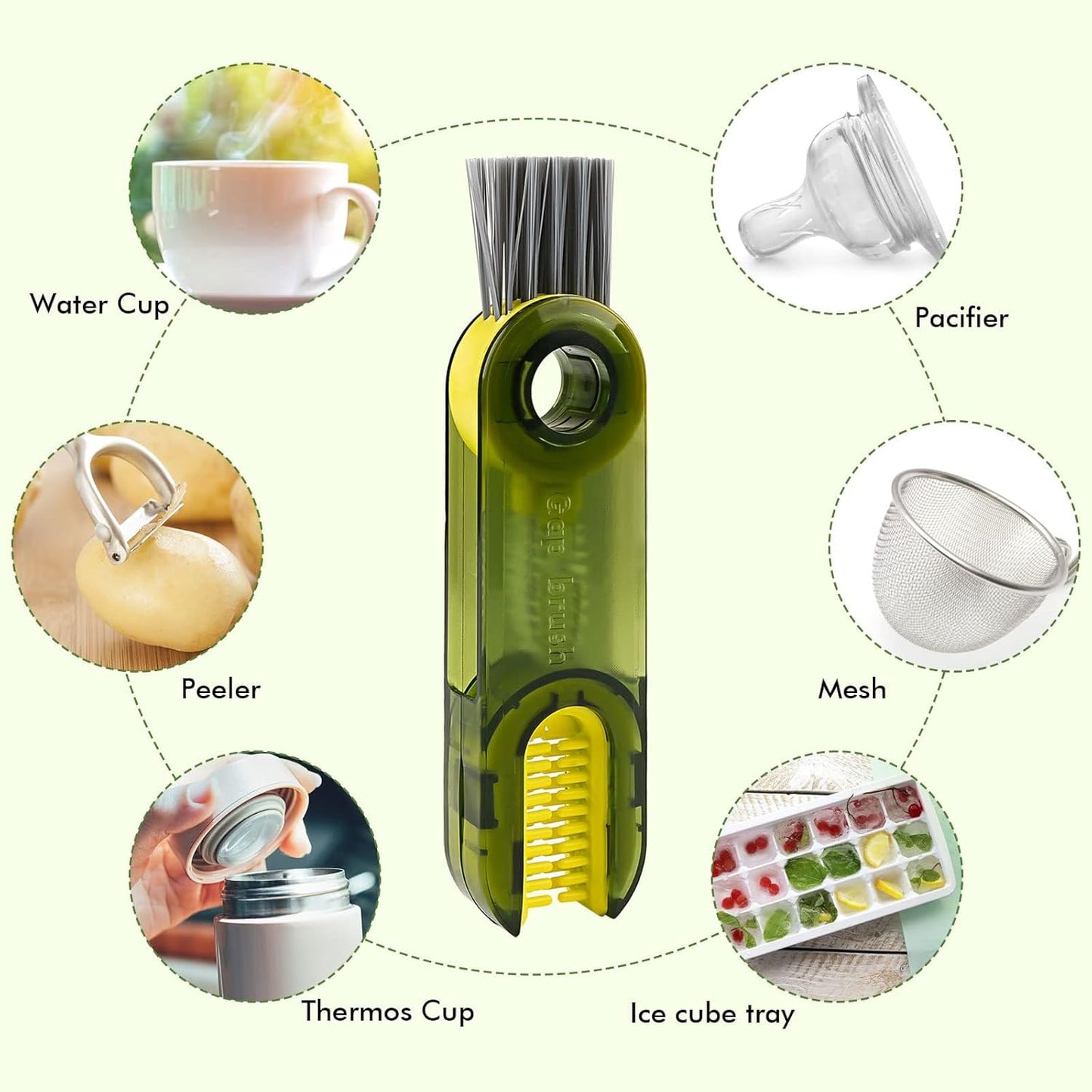 U Shaped 3 In 1 Cup Cleaning Brush