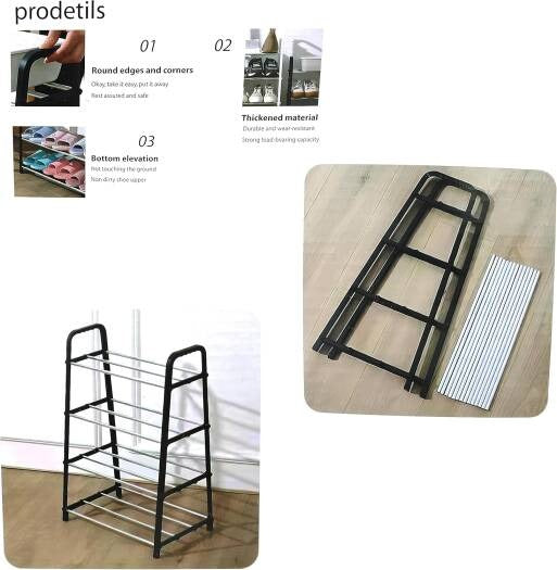 4 Layer Simple Shoe Rack - Plastic