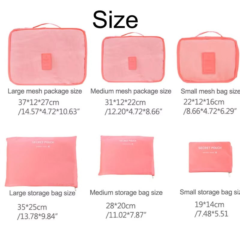 6 Pcs Travel Organizer