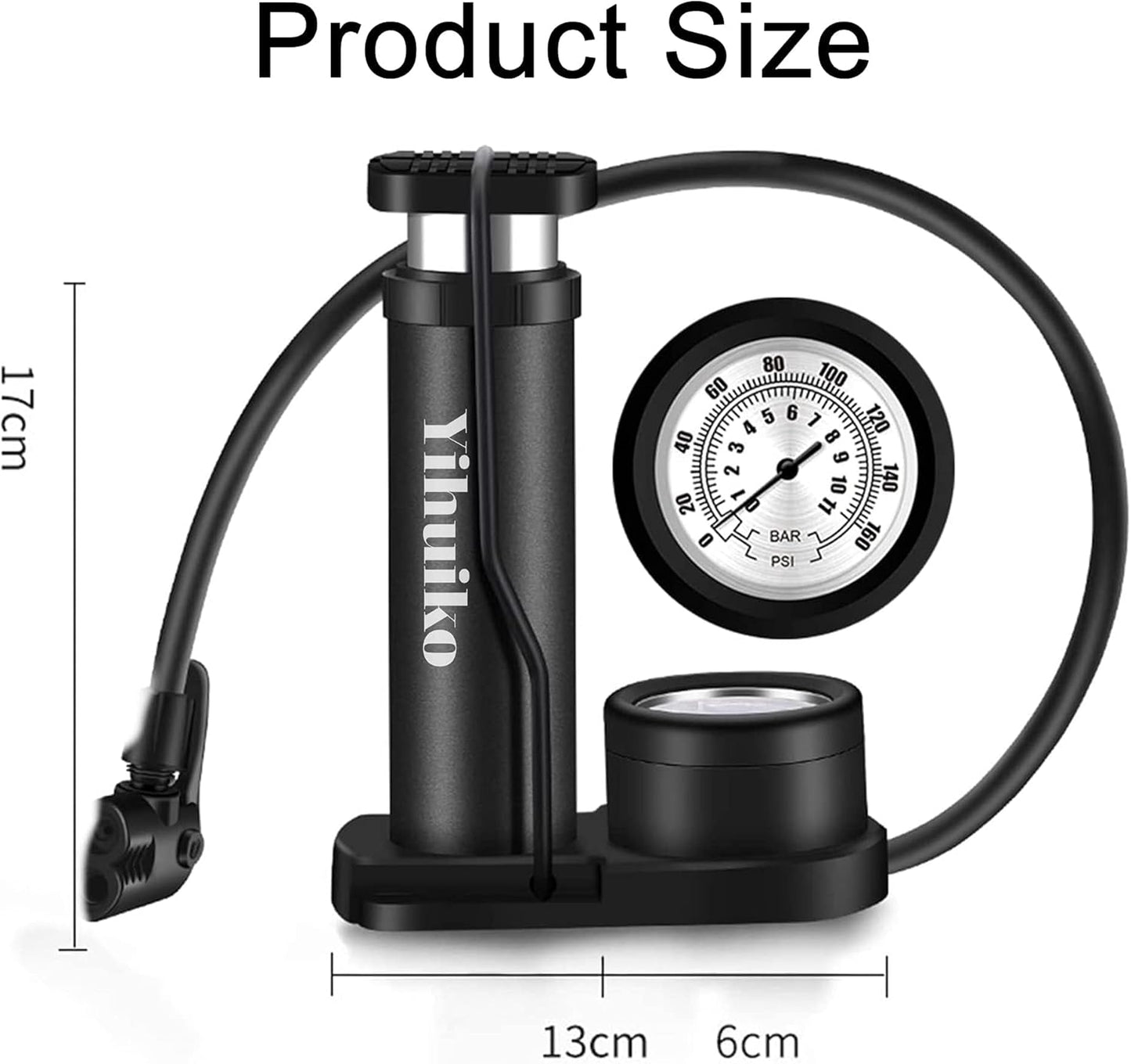 Portable Mini Foot Air Pump With Meter