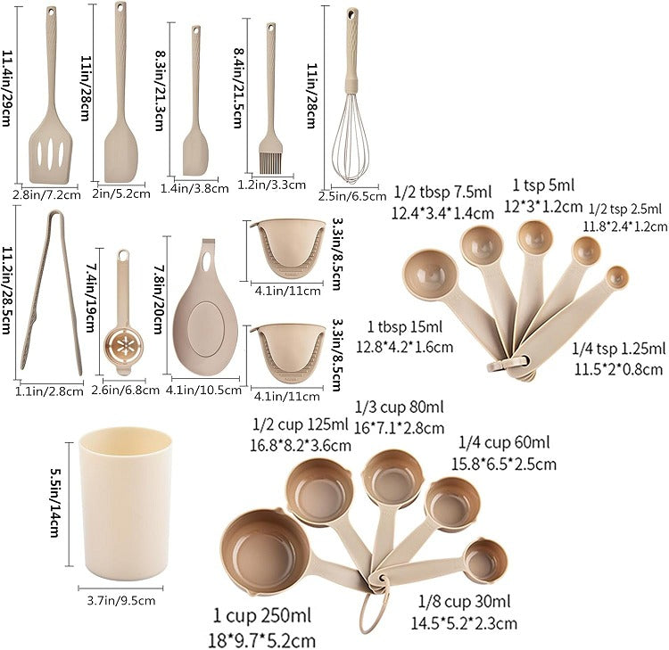 21 Pcs Silicone Kitchen Utensils Set
