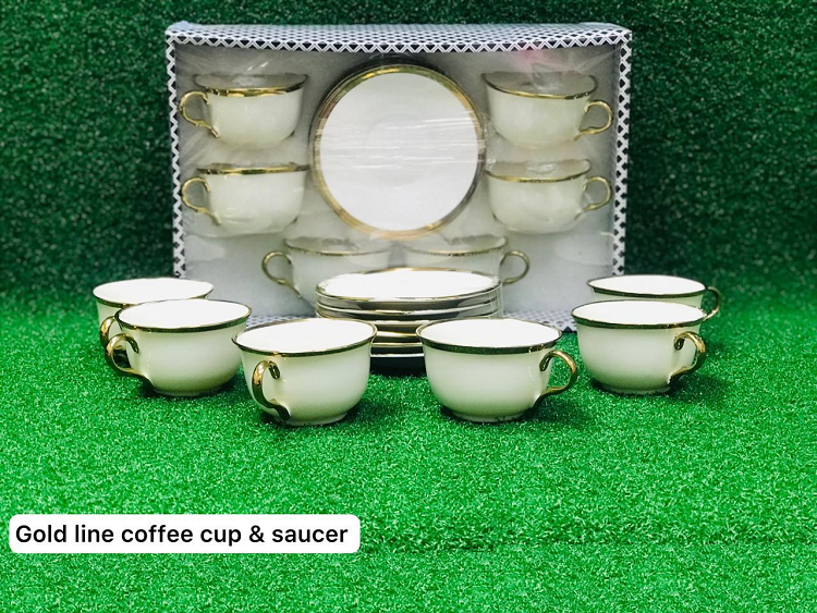 Gold Line Coffee Cup & Saucer
