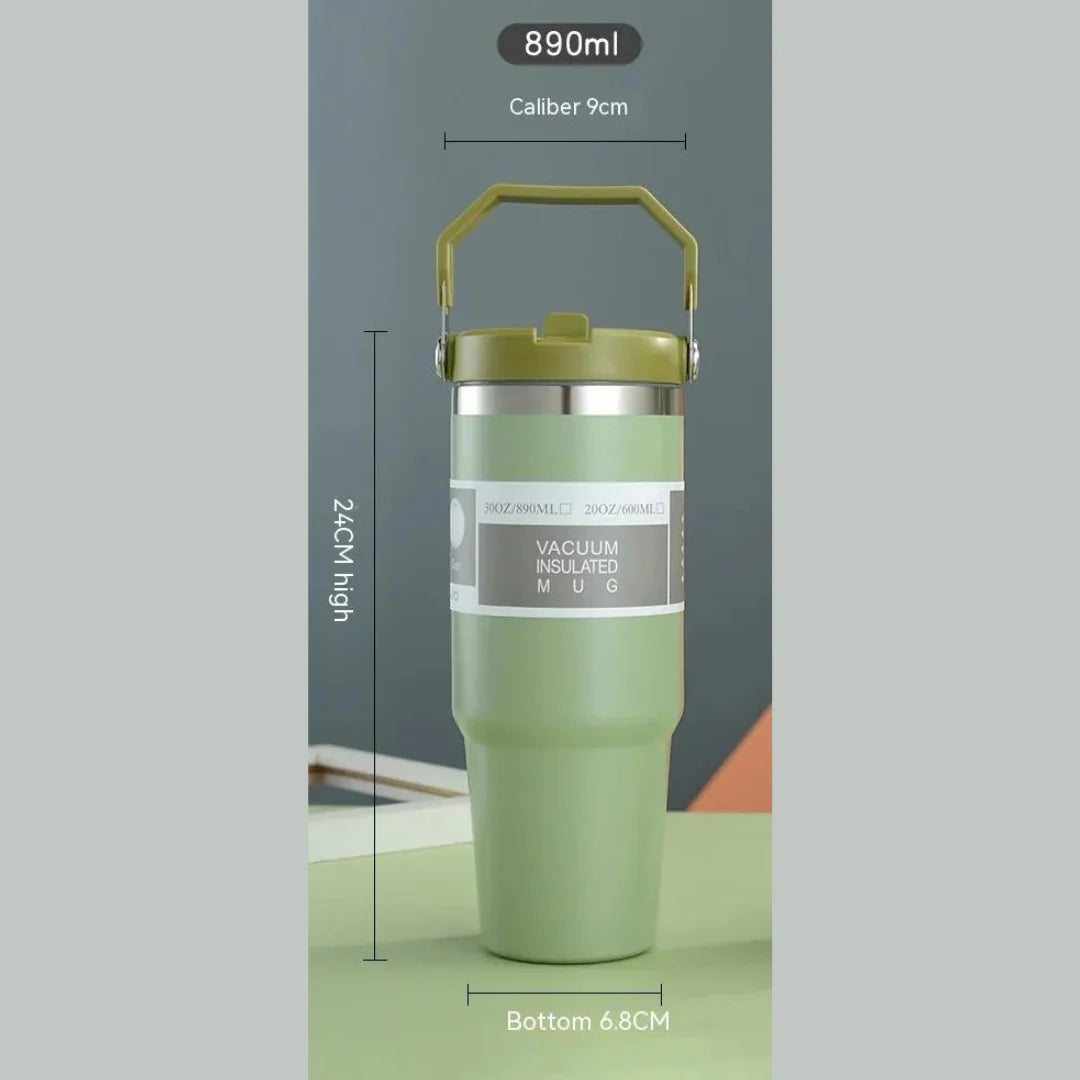 Stainless Steel Thermos Bottle with Straw