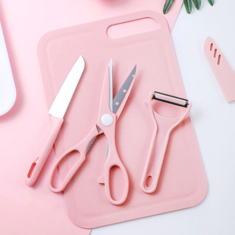 Mini Cutting Board & Knife Set - 4 Pcs