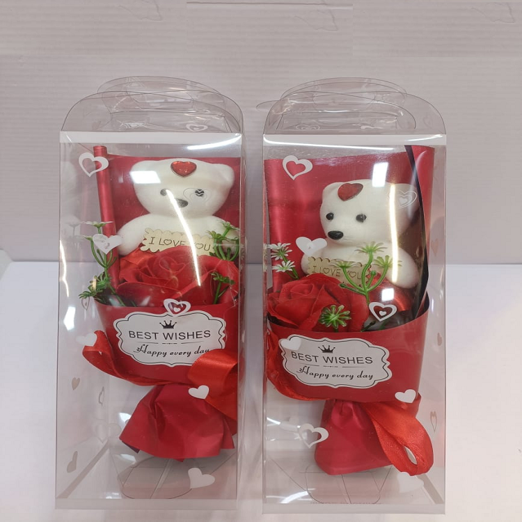 Teddy Bear with Red Roses - Valentine Gift