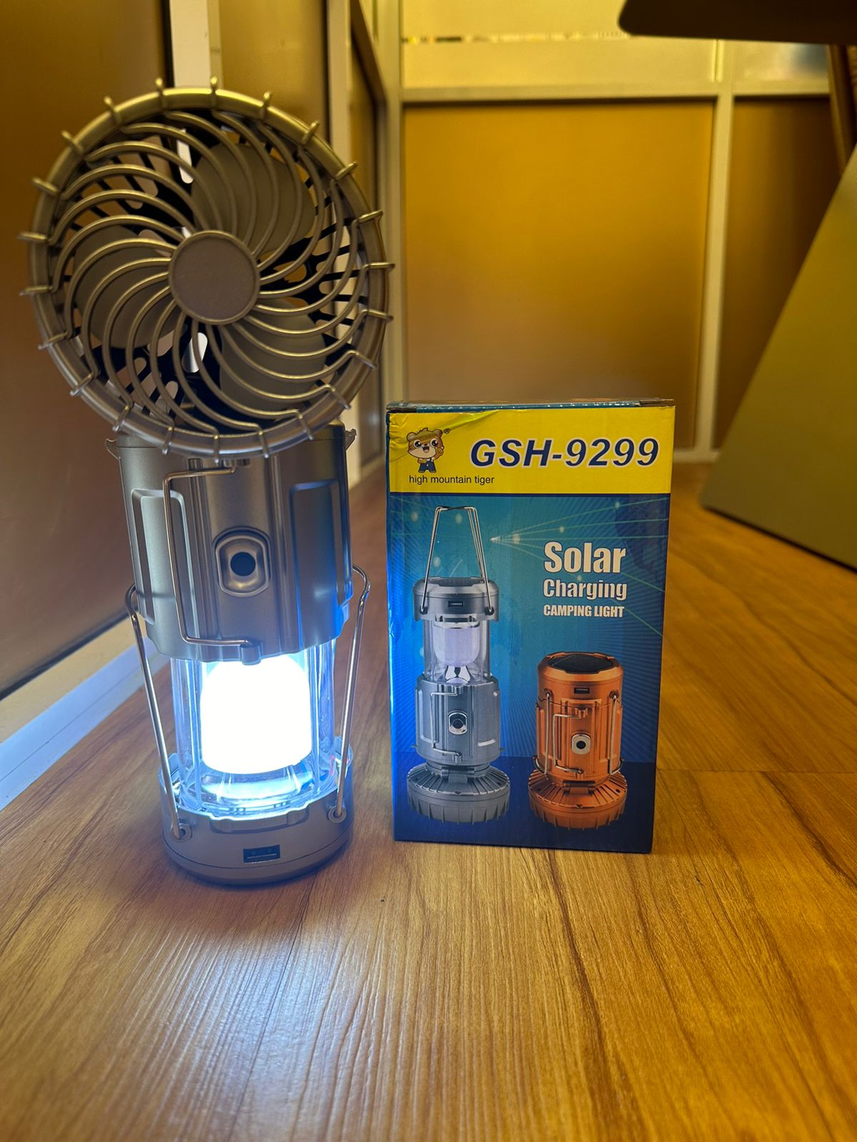 Solar Camping Light With Fan GSH-9299