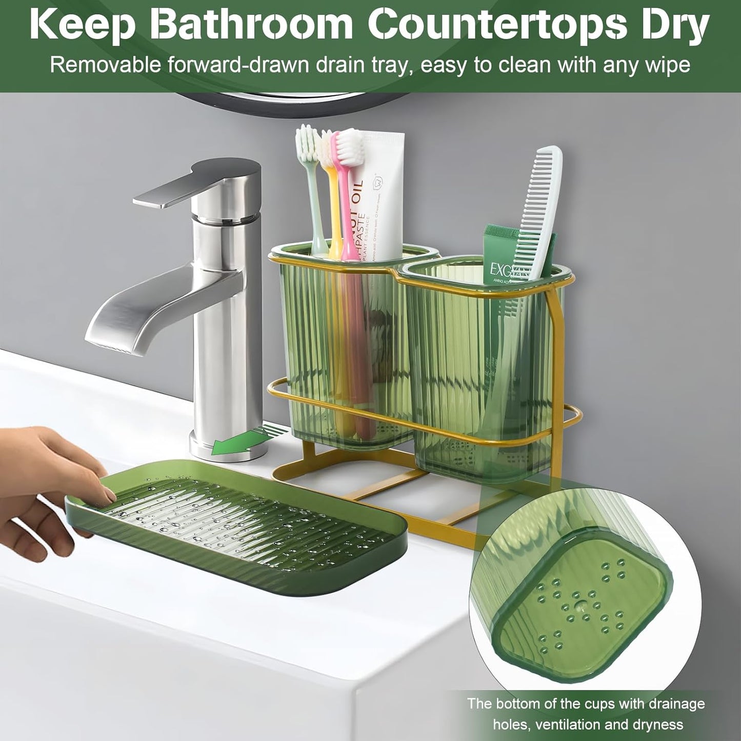 2 Cups Toothbrush Organizer
