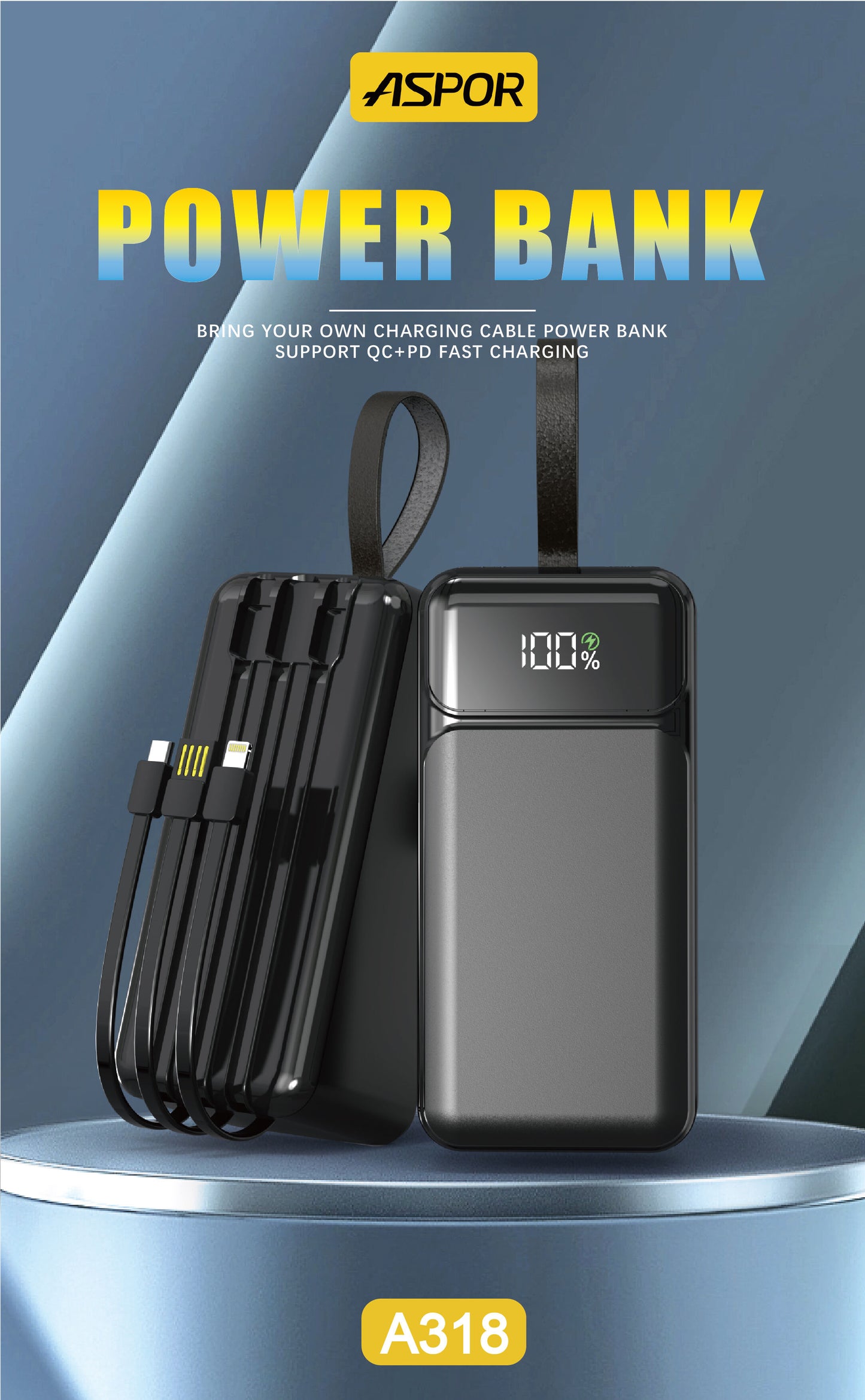 Aspor A318 40000 Power Bank - 3 In 1