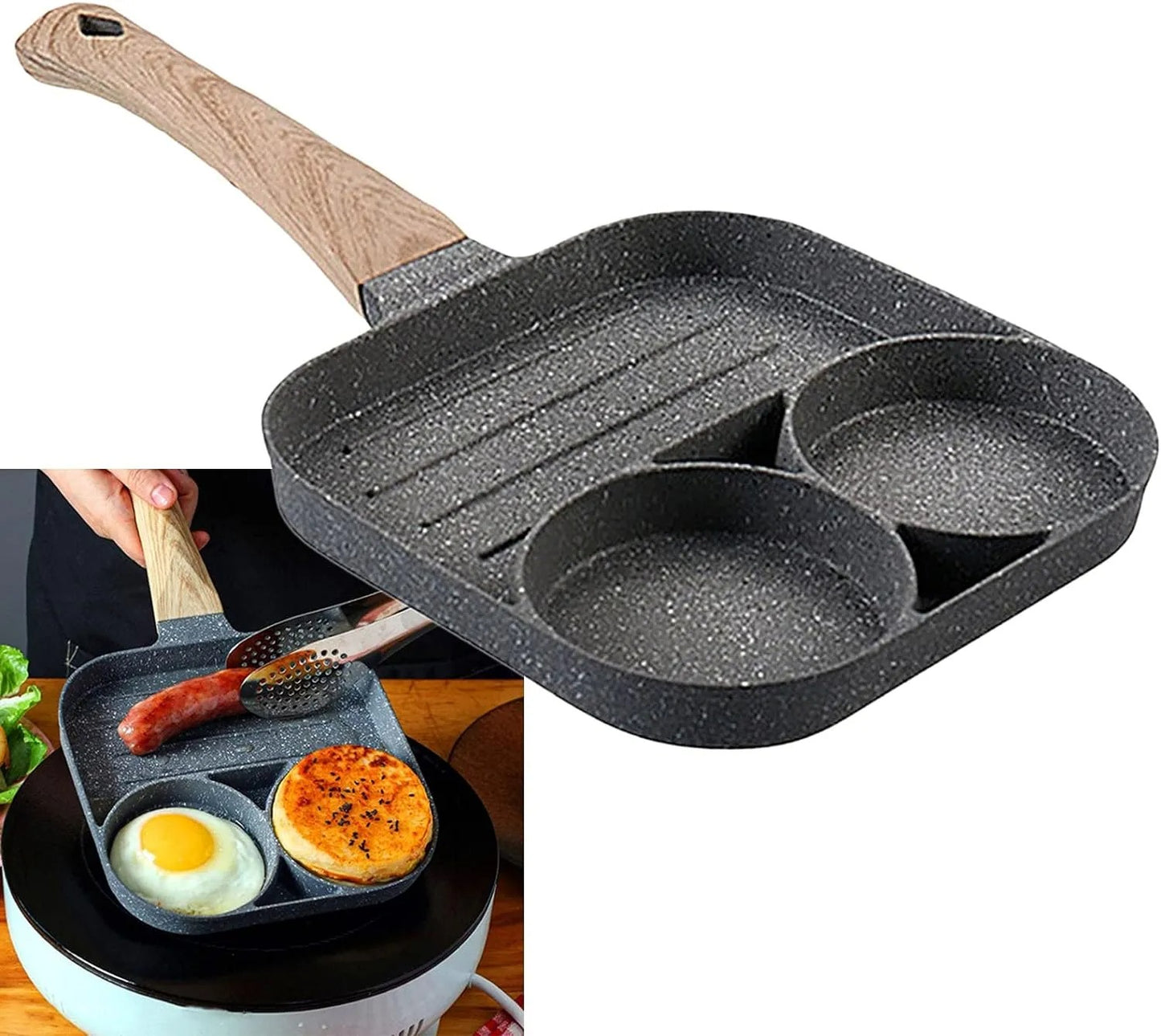 2 Holes Frying Pan