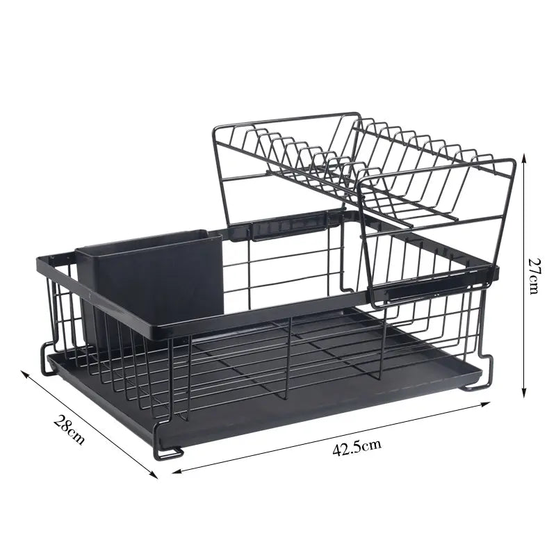 2 Layer Adjustable Bowl And Dish Drying Rack