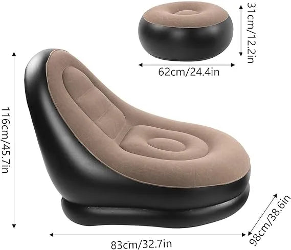 Inflatable Air Sofa With Foot Rest