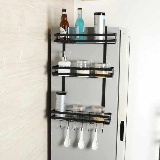 3 Tier Metal Refrigerator Side Storage Organizer Rack