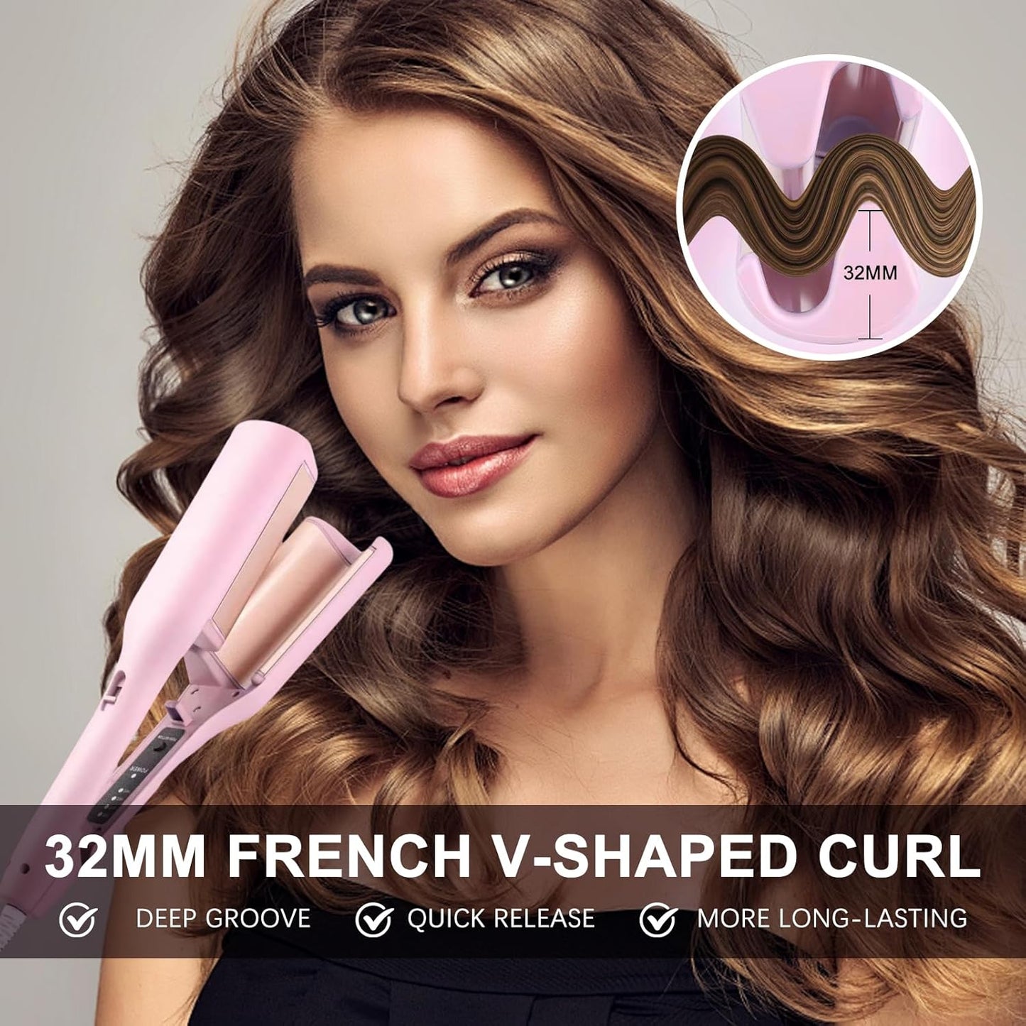 V-Shaped Wavy Hair Curler - 32mm