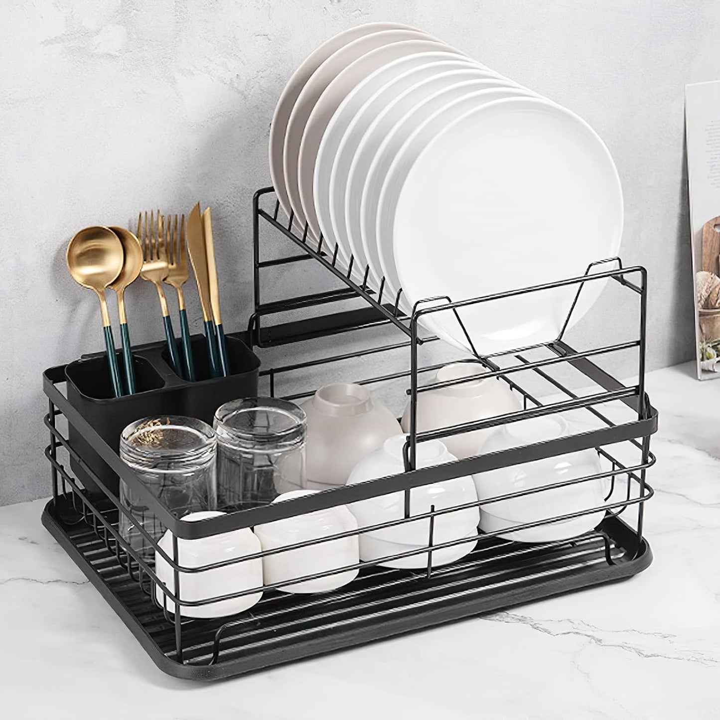 2 Layer Adjustable Bowl And Dish Drying Rack