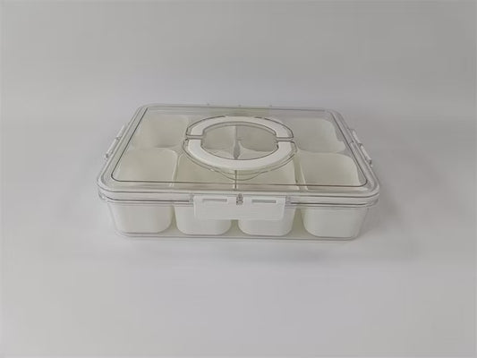 8 Compartments Plastic Candy Storage Box with Lid