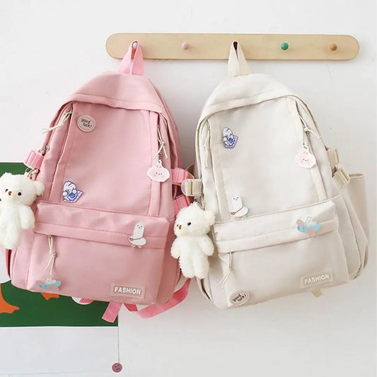 Casual School Backpack with Doll