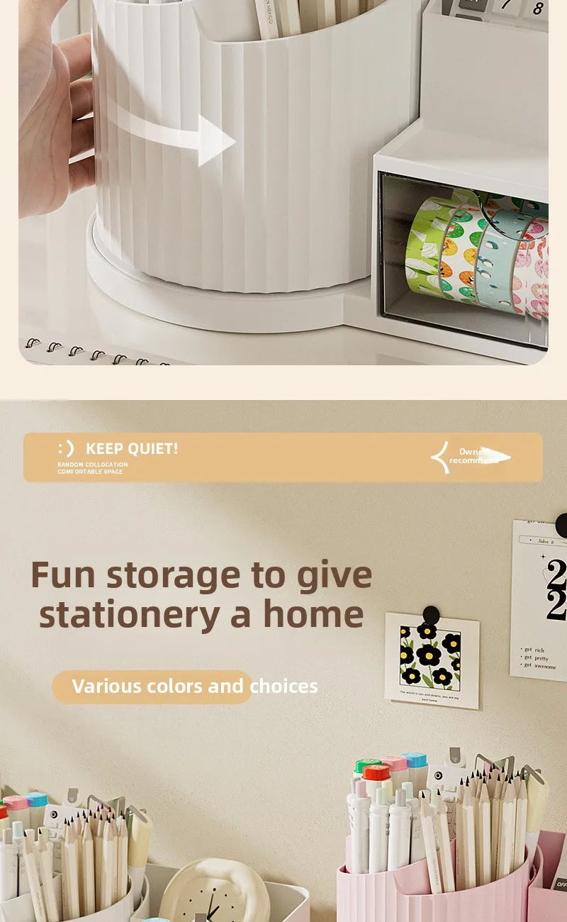 2 In 1 Rotating Stationary Organizer