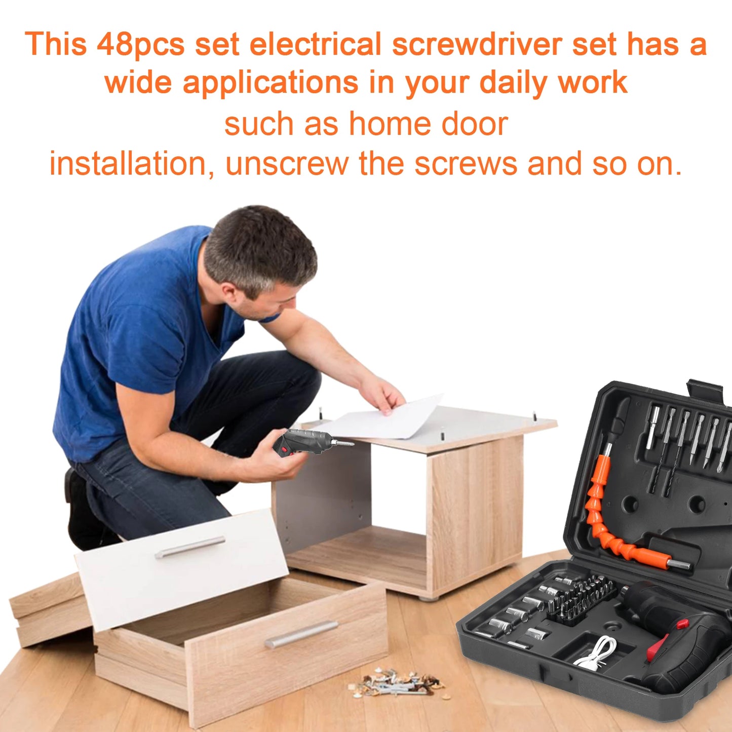 48 Pcs Cordless Screw Driver 4.2V