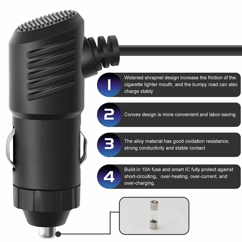 120W 3 Socket Car Charger Adapter