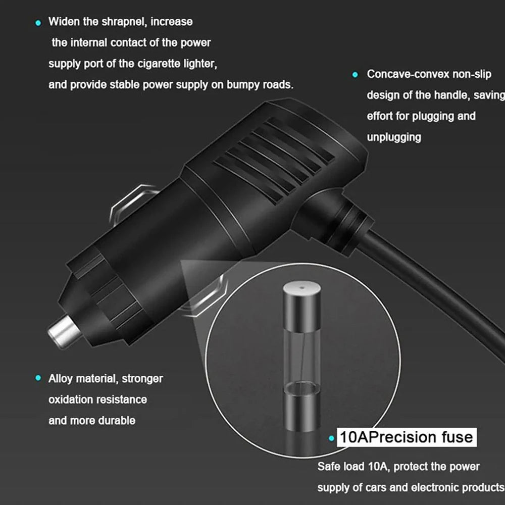 120W 3 Socket Car Charger Adapter