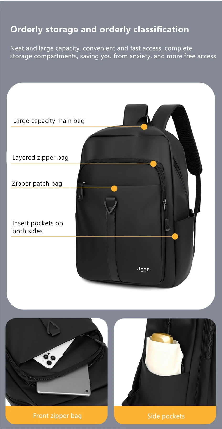 BULUO Waterproof Travel Backpack