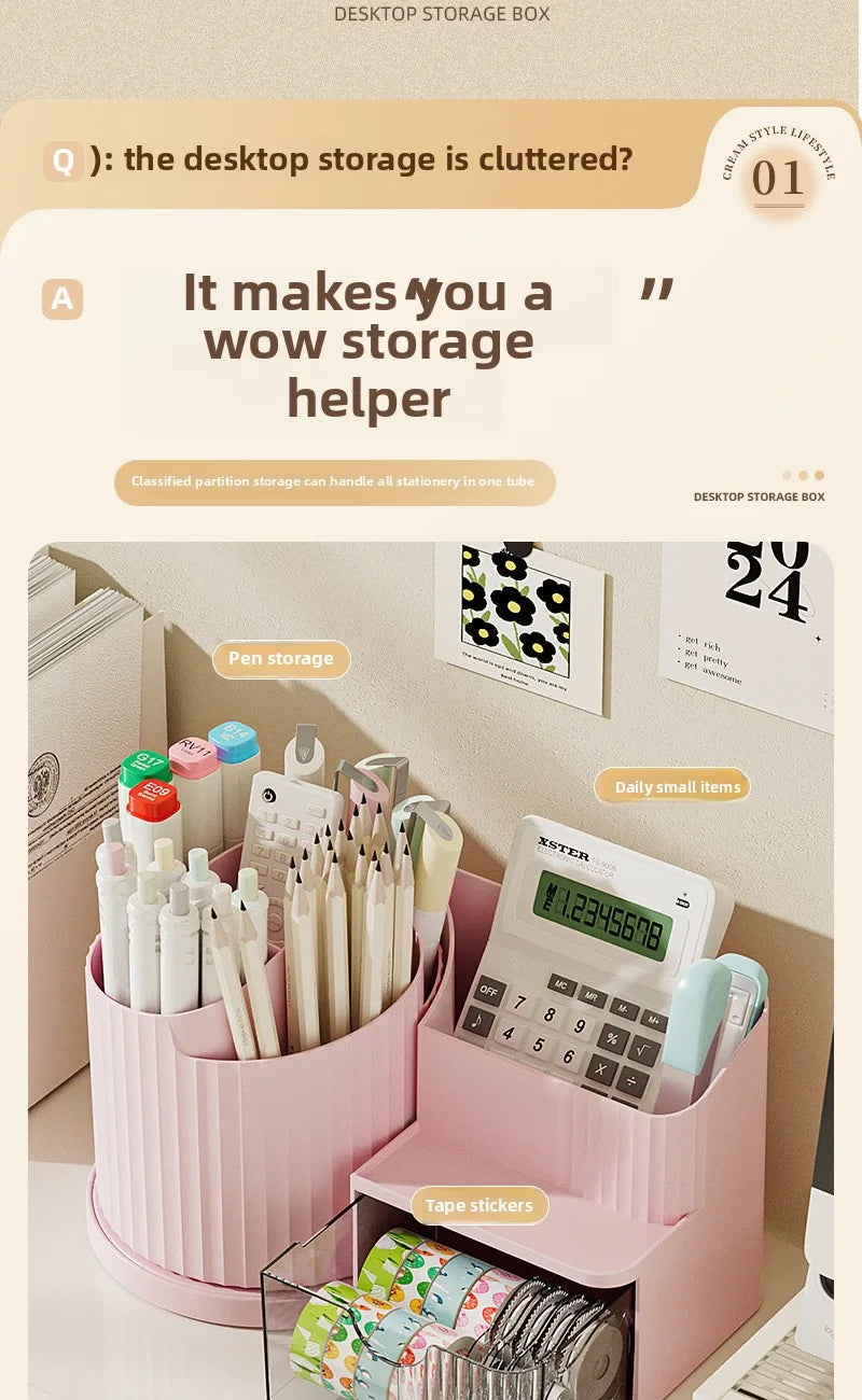 2 In 1 Rotating Stationary Organizer