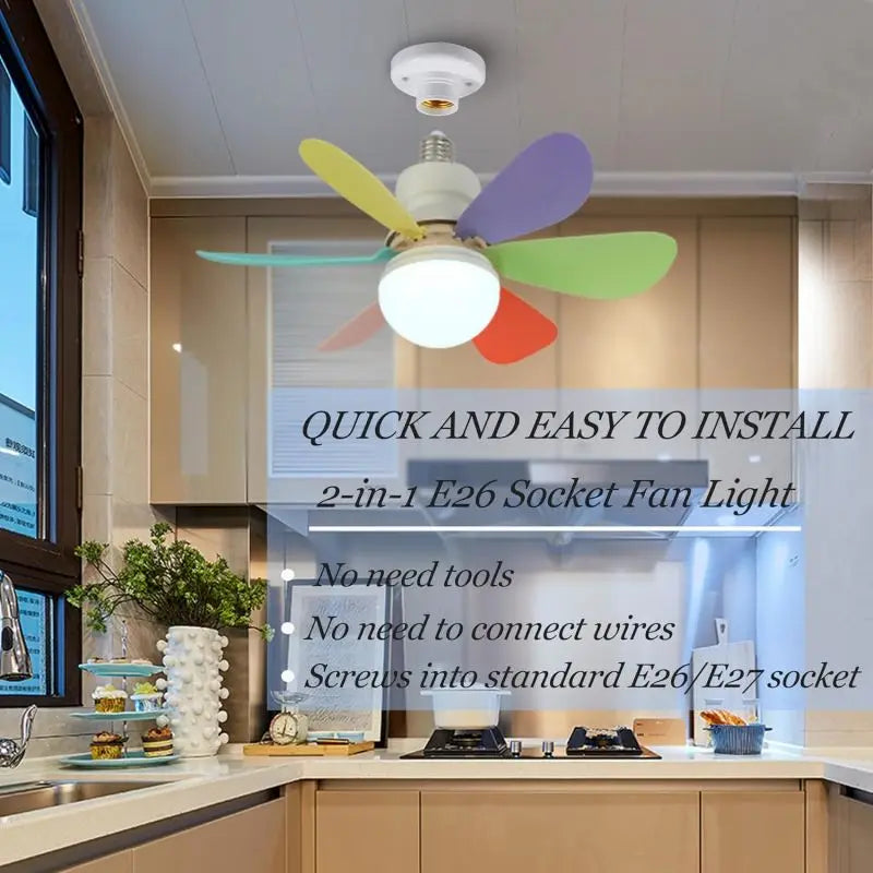 Flower Celling Fan With Light - E27