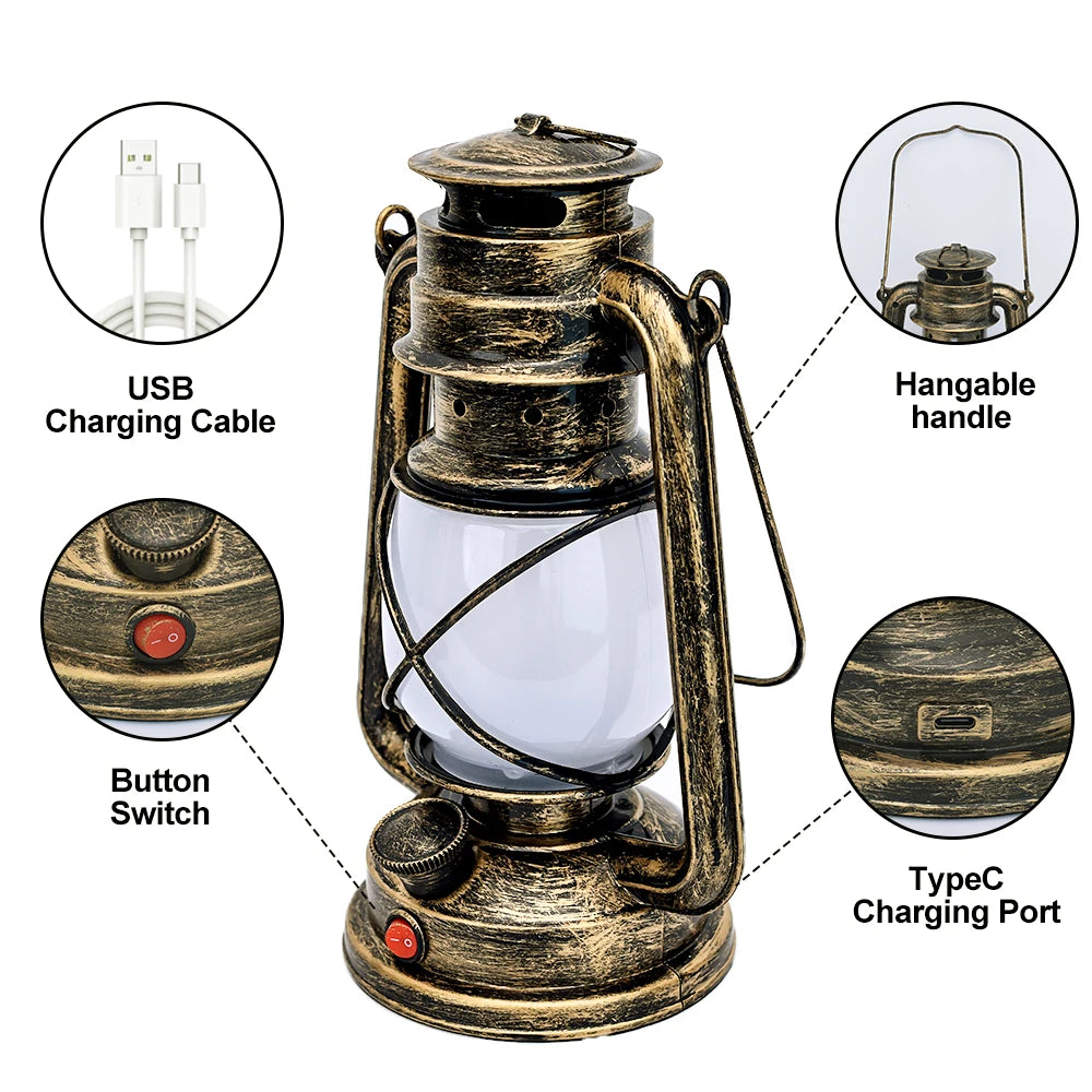 Vintage Retro Rechargeable Lantern