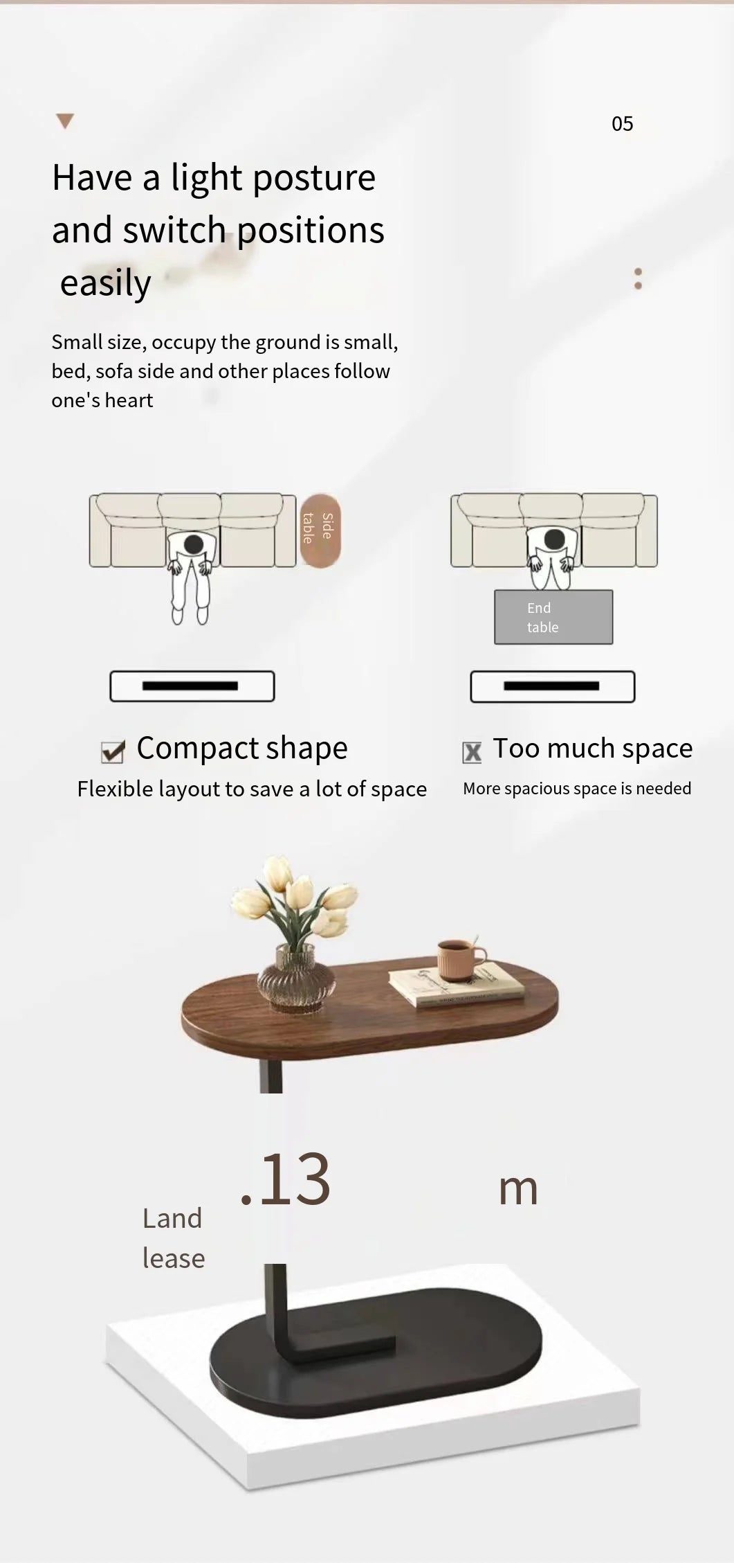 C Shaped Side Table