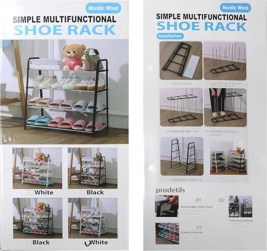 4 Layer Simple Shoe Rack - Plastic