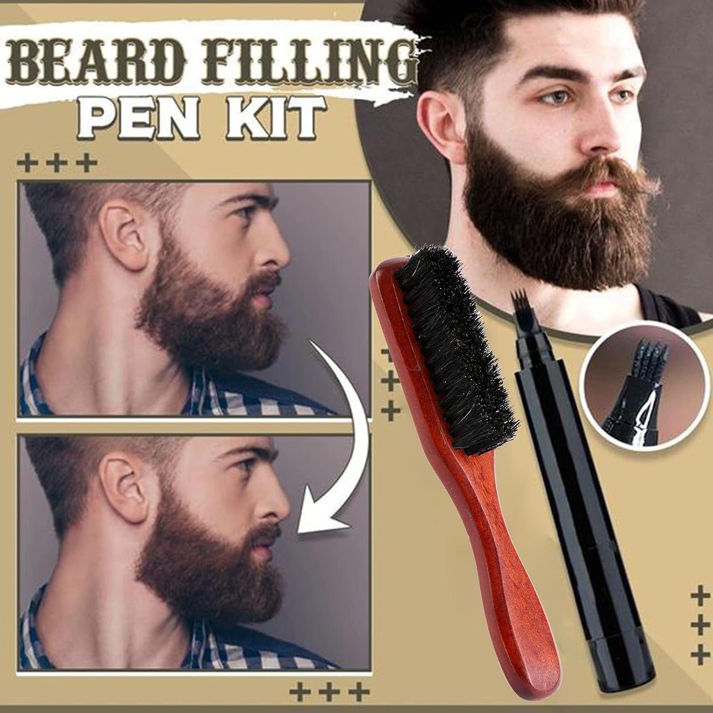 Beard Filler Pen and Brush Kit