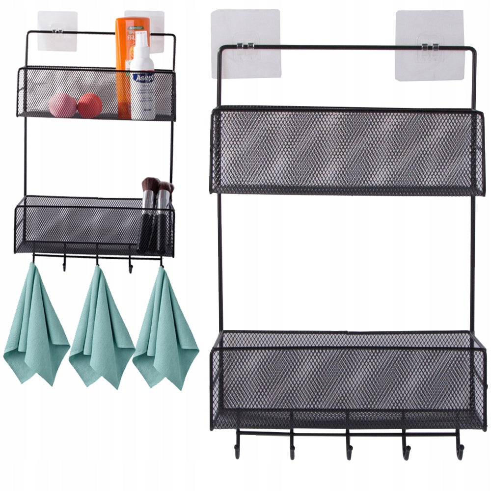 2 Tier Hanging Bathroom Shelf With Hook