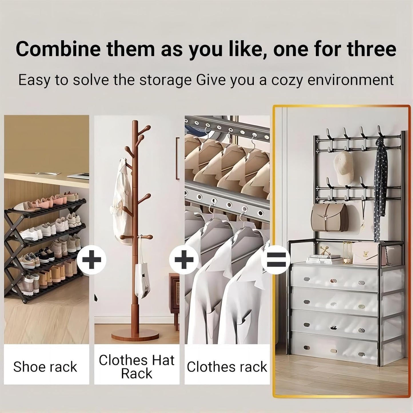 5 Layer Dustproof Shoe Rack With Hanging Organizer
