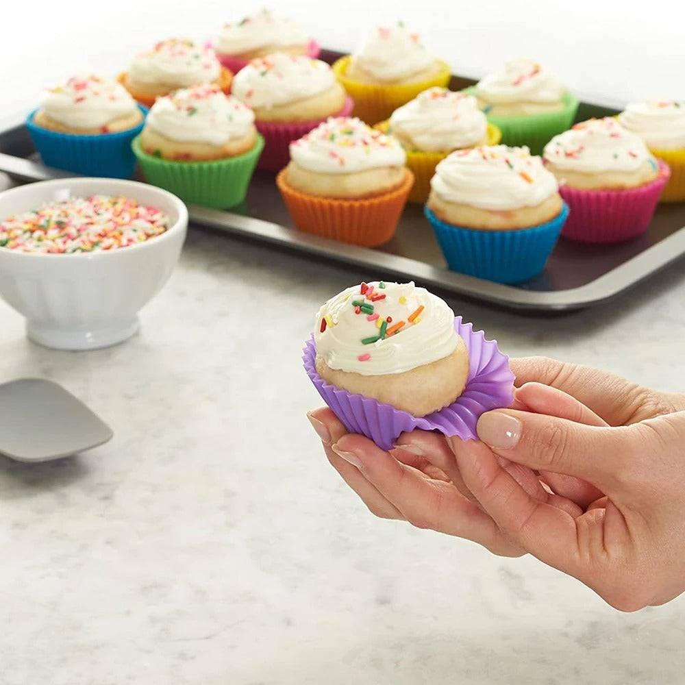 12 Pcs Silicone CupCake Mold