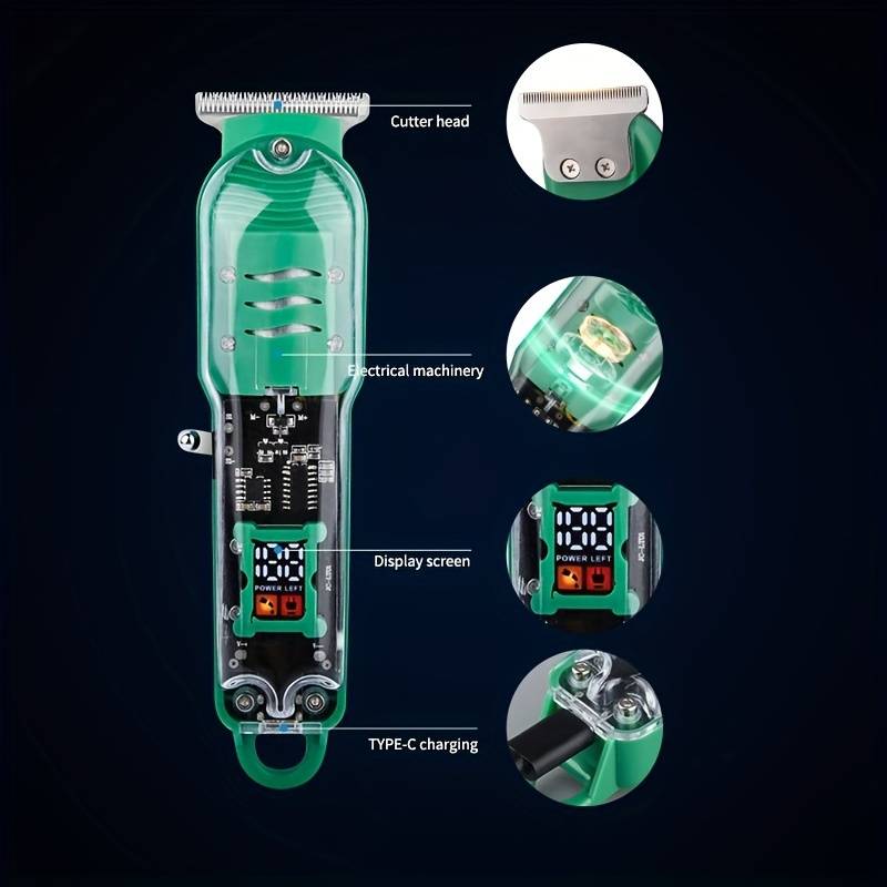 Transparent Digital Hair Clipper
