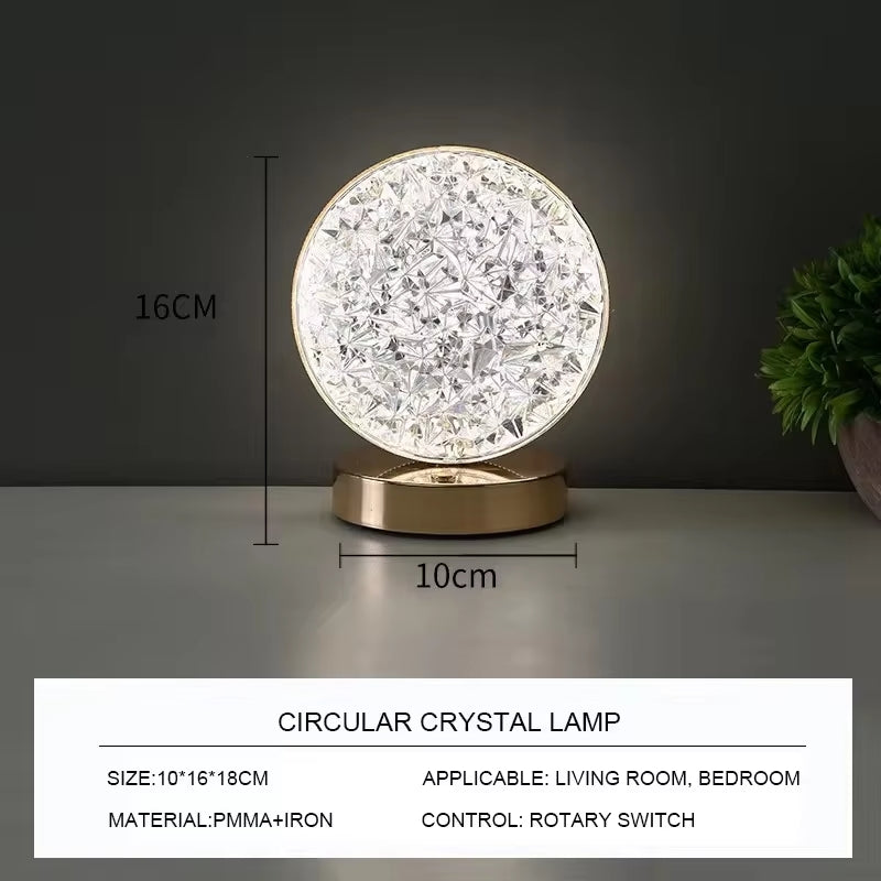 Circle Shape Crystal Diamond Lamp