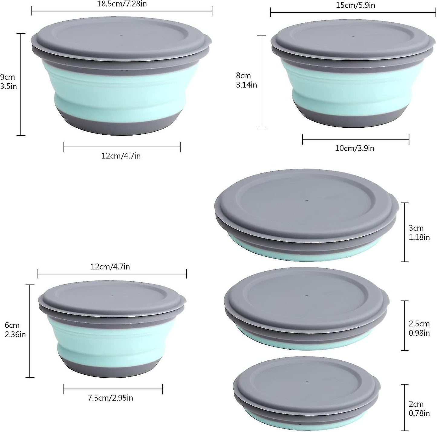 3 In 1 Foldable Silicone Bowl With Lid