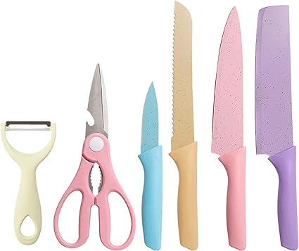 6 Pcs Colorful Knife Set