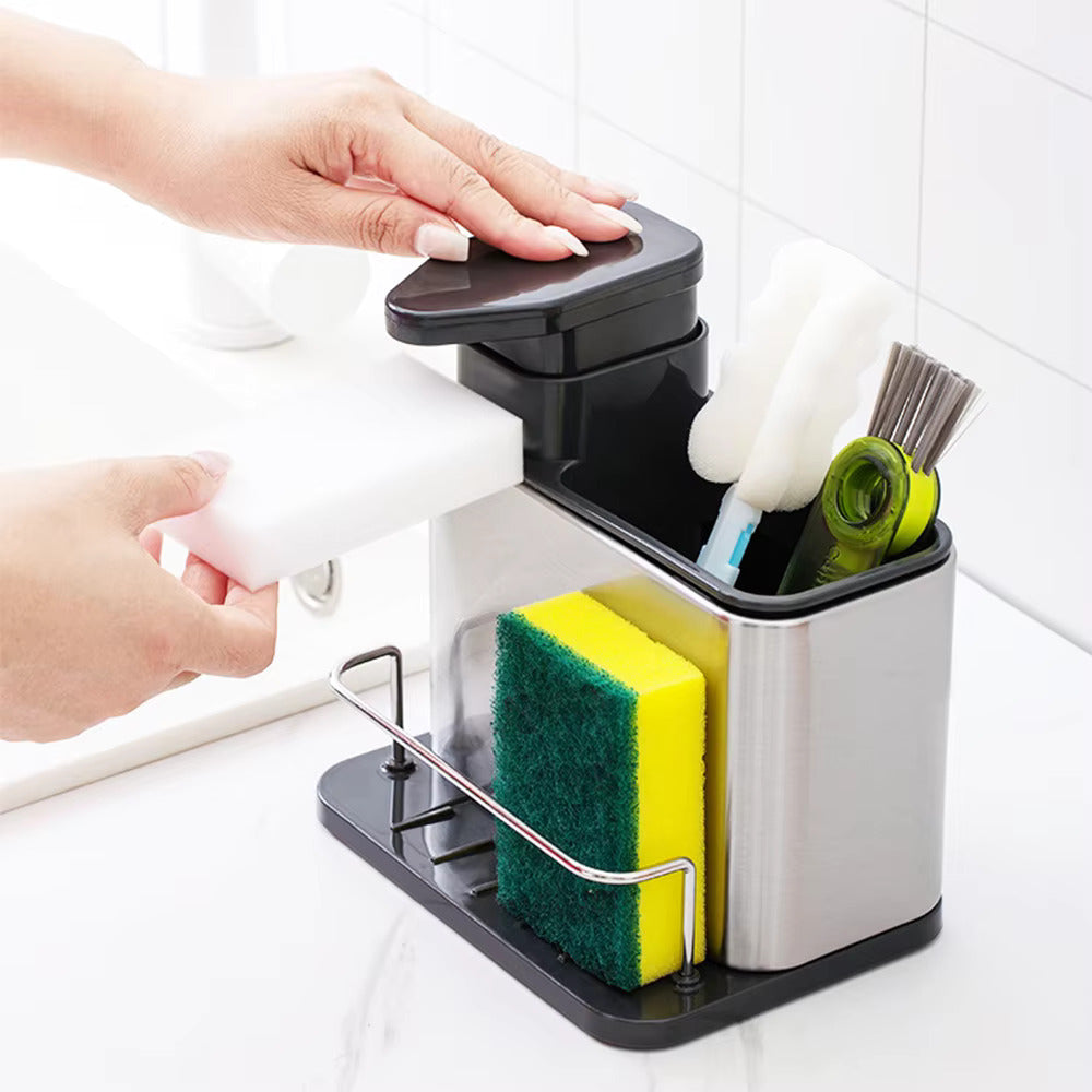 Stainless Steel Soap Dispenser With Holder
