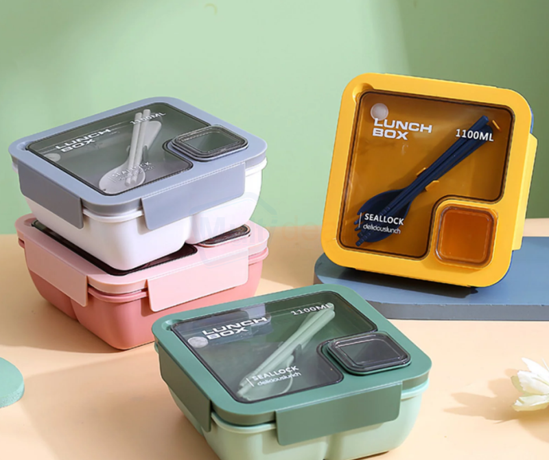 Cena lunch Box With Spoon & Chopsticks 1100ml