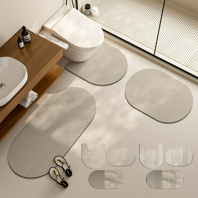 3 Pcs Anti-Slip Bathroom Floor Mats - 704-8