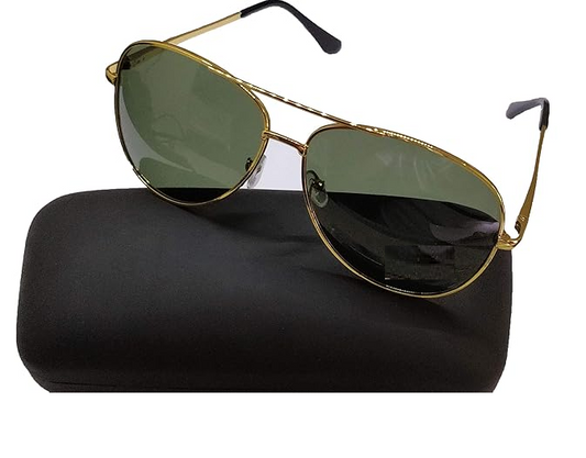 Gold Frame Sunglasses With Pouch