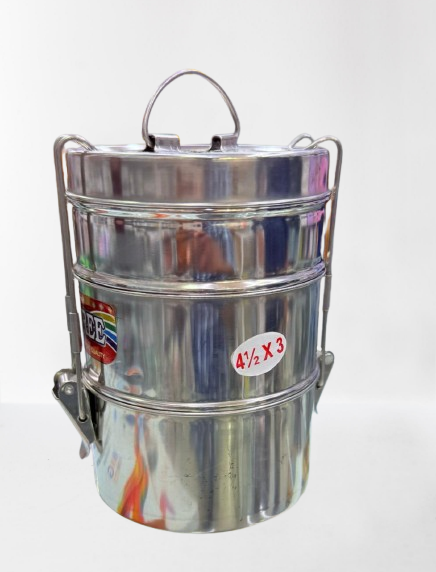 3 Layer Steel Tiffin Carrier - 4x3