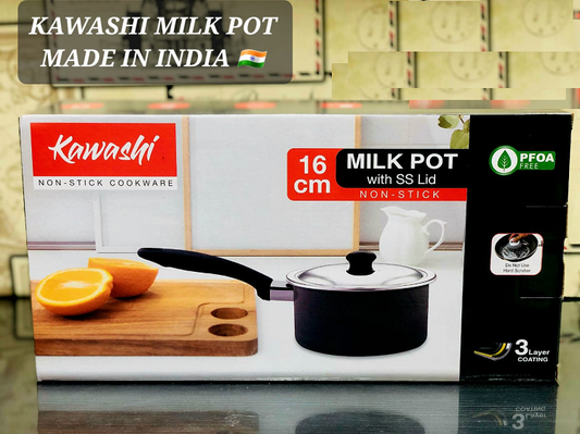 Kawashi Non-Stick Milk Pot With SS Lid - 16cm